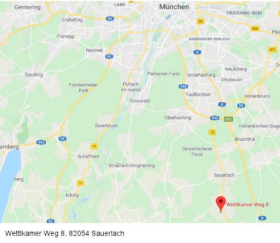 Anfahrt Wettlkamer Weg 8 in 82054 Sauerlach